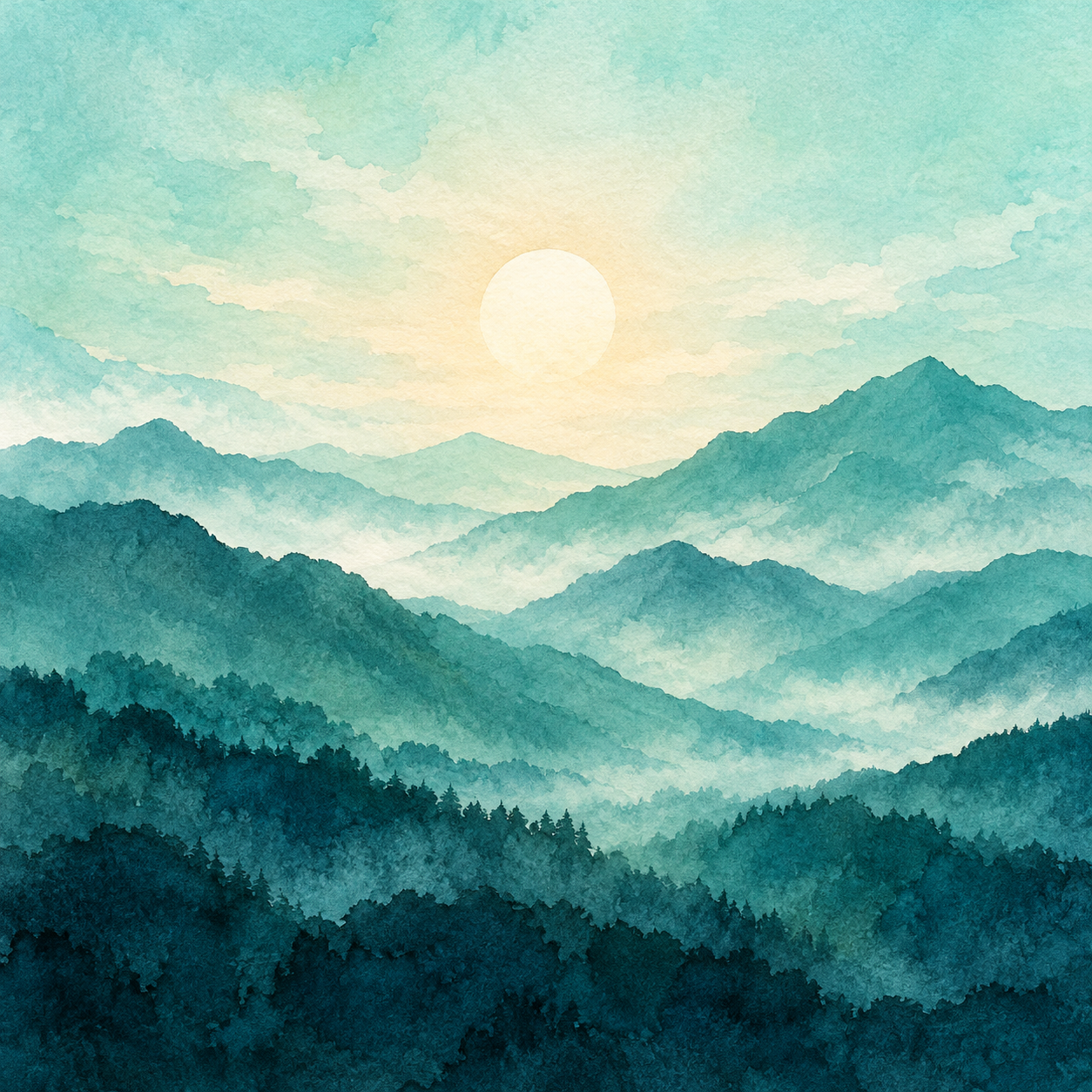 Turquoise mountain artwork